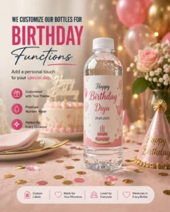 Birthday bottle img of Customized Bottled Water in Kerala Custom Water Bottle Label